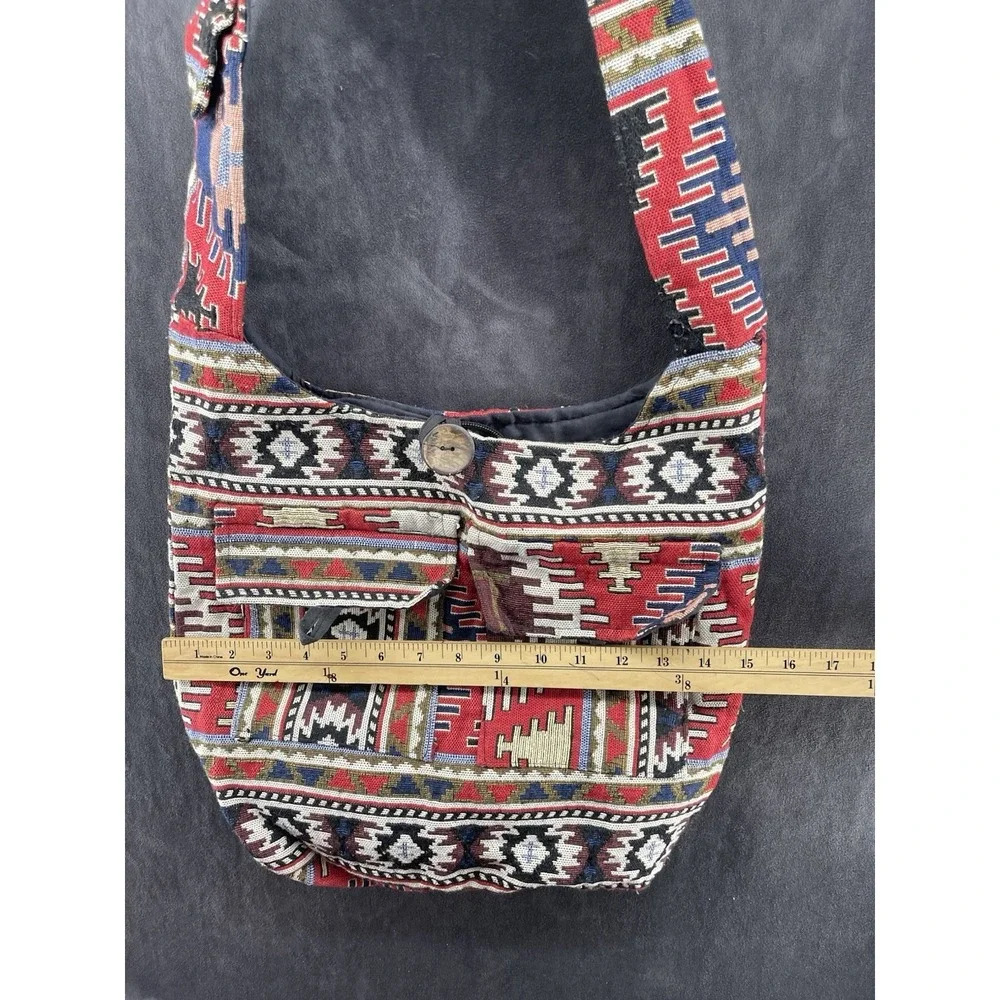 Tribe Azure Boho Tapestry Crossbody Shoulder Bag Southwestern Festival Purse